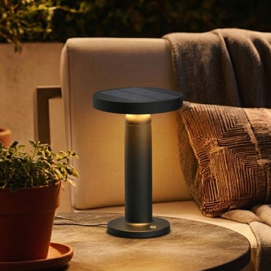 Solar tafellamp Vivro - Zwart - Voordeelset van 2