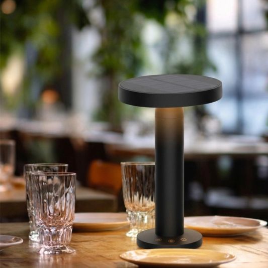 Solar tafellamp Vivro - Zwart - Voordeelset van 2