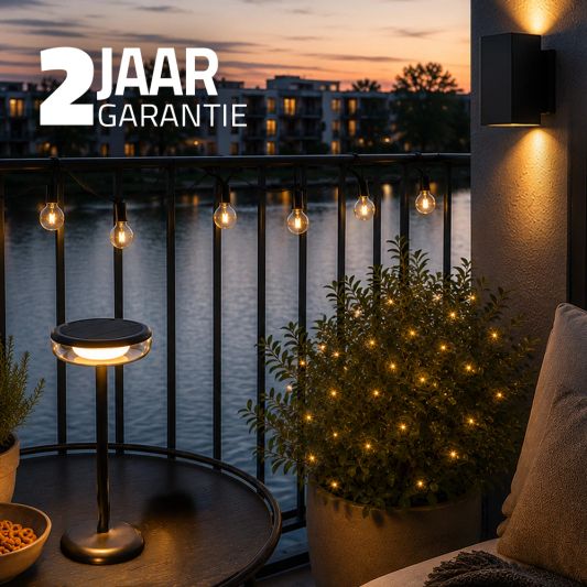 Solar tuinverlichtingsset | Compleet pakket voor uw balkon | 4-delig