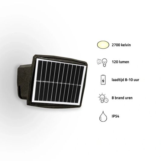 Solar up down wandlamp Njord met warm wit licht - Voordeelset van 2