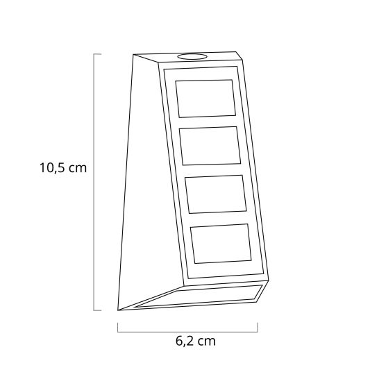 Solar up down wandlamp Roxx met warm en koud wit licht set van 2