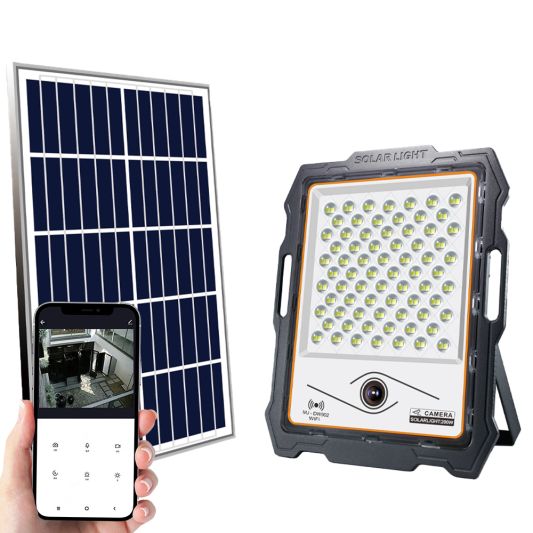 Solar veiligheidslamp Focus met camera en los zonnepaneel