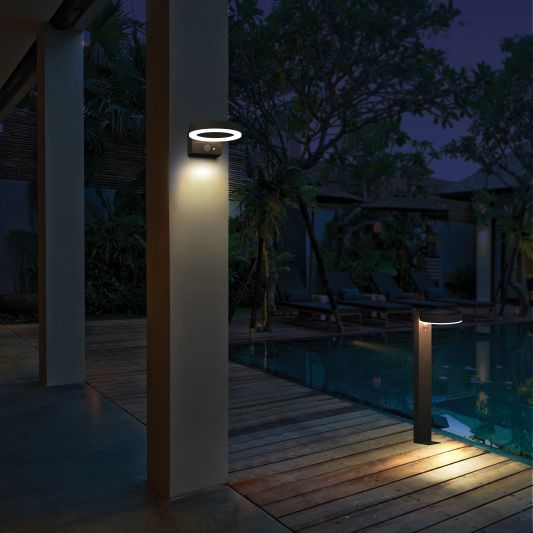 Solar wandlamp Asker warm wit licht met bewegingssensor