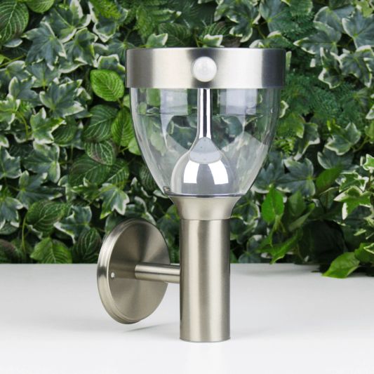 Solar wandlamp Bern RVS met sensor