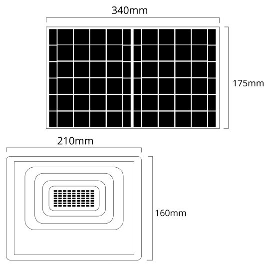 Solar wandlamp Capital I met los zonnepaneel
