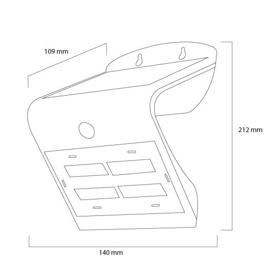 Solar wandlamp Carl II met bewegingsmelder op zonne-energie