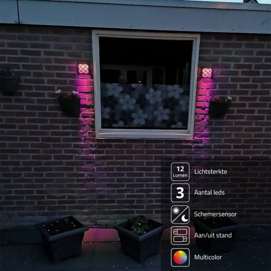 Solar wandlamp China zwart RGBW wit buitenlamp op zonne energie