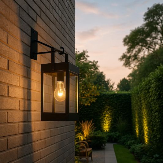 Solar wandlamp Cube op zonne-energie met beugel