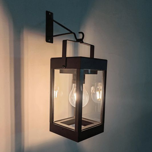 Solar wandlamp Cube op zonne-energie met beugel