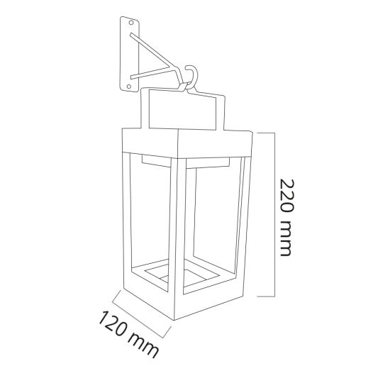 Solar wandlamp Cube op zonne-energie met beugel