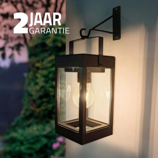 Solar wandlamp Cube op zonne-energie met beugel