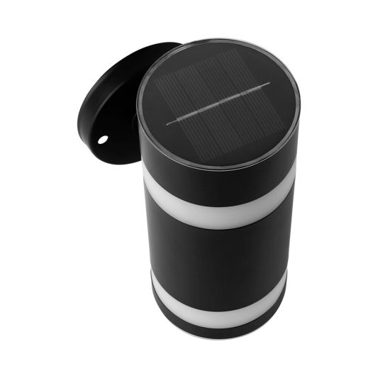 Solar wandlamp Dali op zonne-energie - Moderne zwarte buitenlamp met warm wit licht