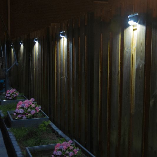 Solar wandlamp Flint RVS met bewegingsmelder op zonne energie koud wit