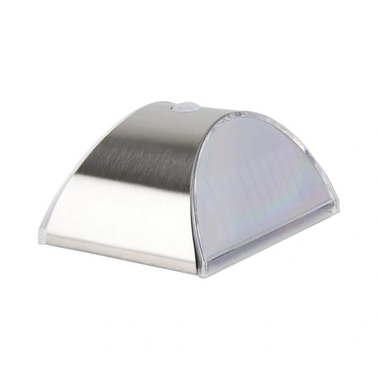 Solar wandlamp Flint RVS met bewegingsmelder op zonne energie koud wit