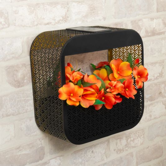 Solar wandlamp Flor - Met plantenbakje - Recht