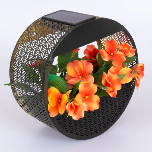Solar wandlamp Flor - Met plantenbakje - Rond