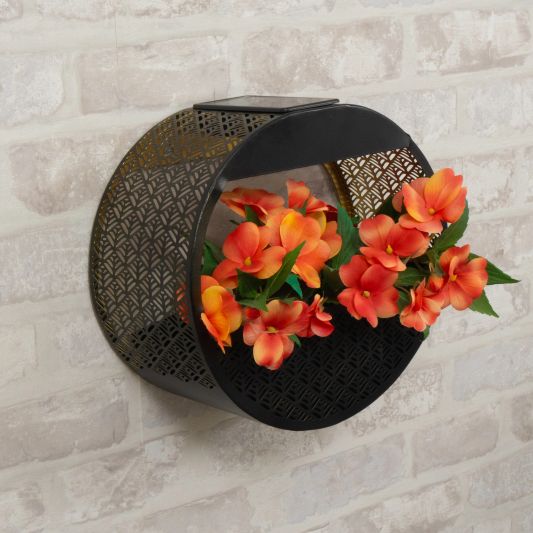 Solar wandlamp Flor - Met plantenbakje - Rond