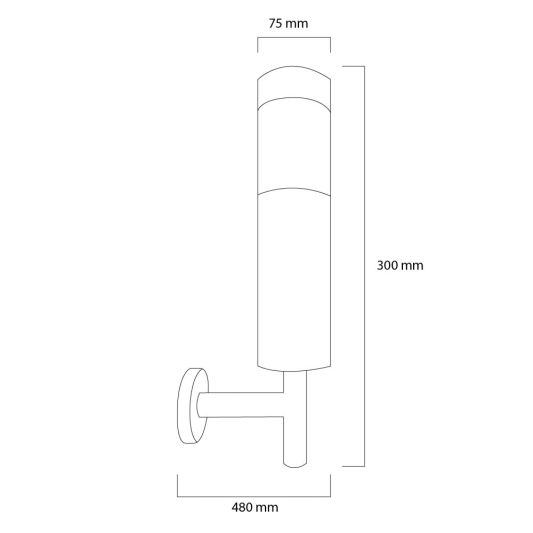 Solar wandlamp Lucifer RVS op zonne energie