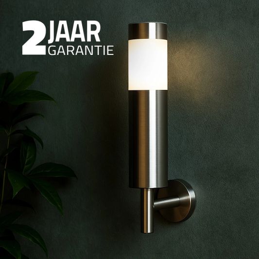Solar wandlamp Lucifer RVS op zonne energie