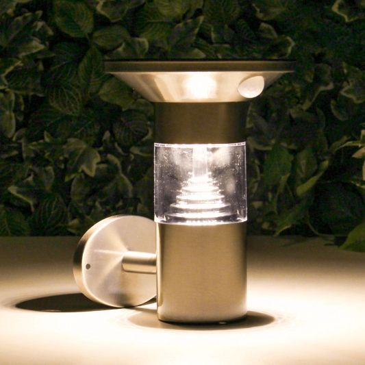 Solar wandlamp Luzern RVS met sensor