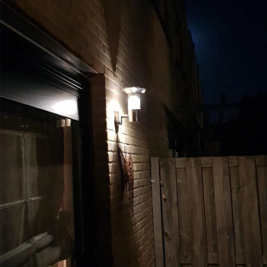 Solar wandlamp Luzern RVS met sensor