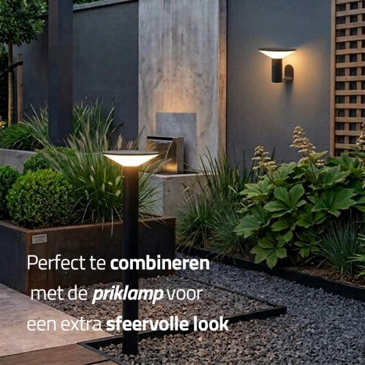 Solar wandlamp Lyon - USB-C oplaadbaar - Met bewegingssensor