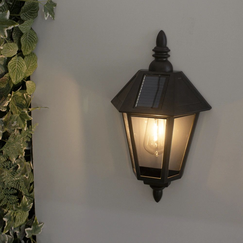 verdiepen Hedendaags club Solar wandlamp Monty met een klassieke look - Met filament lamp -  SolarlampKoning