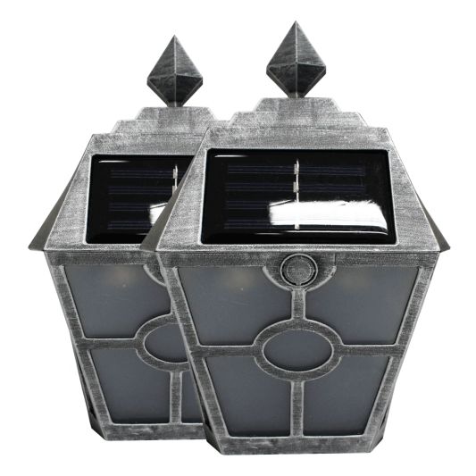 Solar wandlamp Munchen zilver 2 stuks