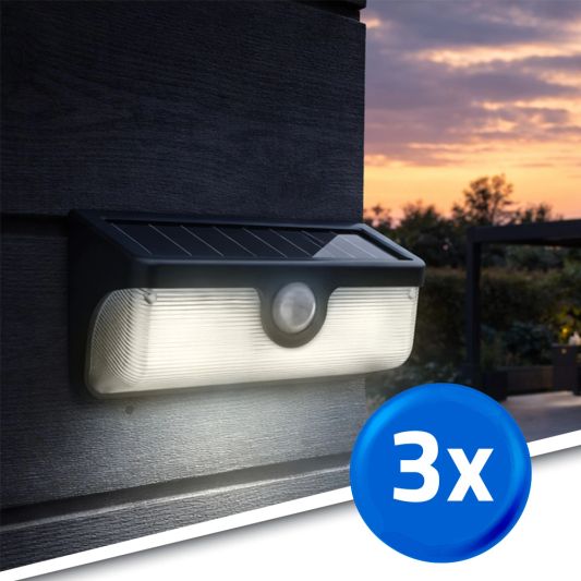 Solar wandlamp Nova - Helder wit licht - Set van 3