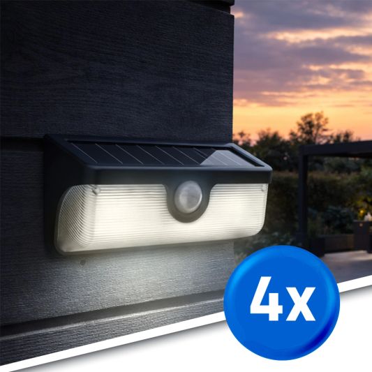 Solar wandlamp Nova - Helder wit licht - Set van 4