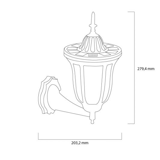 Solar wandlamp Pieck met vlameffect en schemersensor voordeelset 4