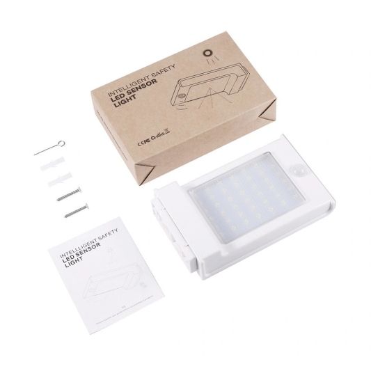 Solar wandlamp Slim II met 49 leds en bewegingsmelder RVS op zonne-energie