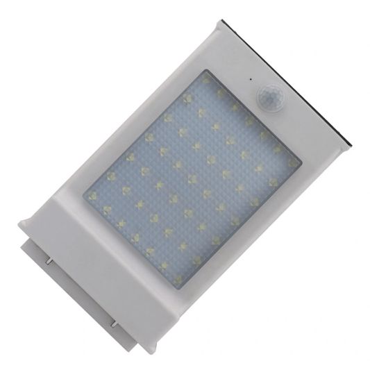 Solar wandlamp Slim II met 49 leds en bewegingsmelder RVS op zonne-energie