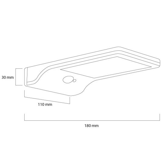 Solar wandlamp Slim met 36 leds en bewegingsmelder Zilver