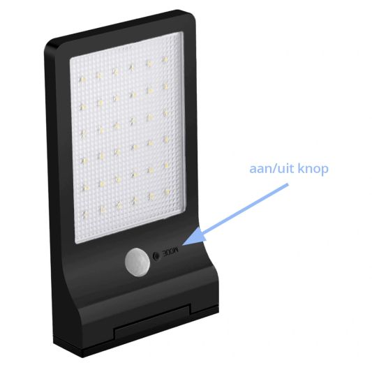 Solar wandlamp Slim met 36 leds en bewegingsmelder Zwart op zonne energie