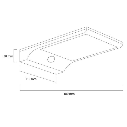 Solar wandlamp Slim met 36 leds en bewegingsmelder Zwart op zonne energie voordeelset van 4 stuks