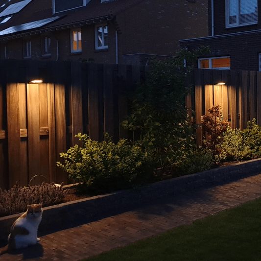 Solar wandlamp Slim met 36 leds en bewegingsmelder Zwart op zonne energie voordeelset van 2 stuks