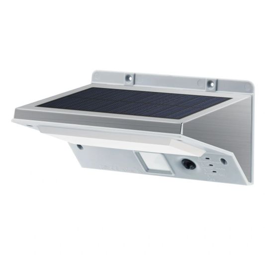 Solar wandlamp Stuttgart met 21 leds en bewegingsmelder RVS op zonne-energie