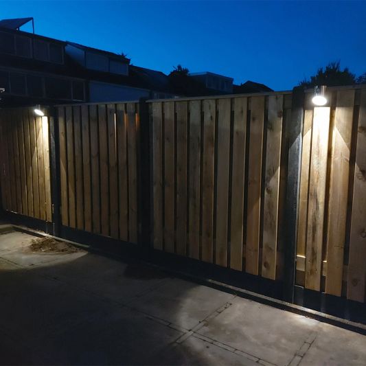 Solar wandlamp Tinn II RVS met bewegingsmelder op zonne energie