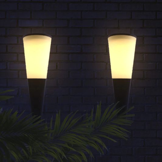 Solar wandlamp Torch met warm en koud wit licht voordeelset van 4