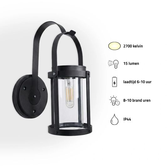 Solar wandlamp Venice met led filament lamp - Voordeelset 2 stuks