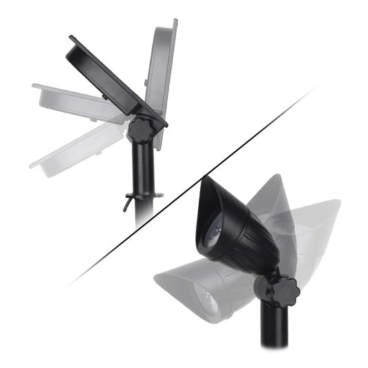 Solar wandspot Heads complete set met twee spots en los solarpaneel