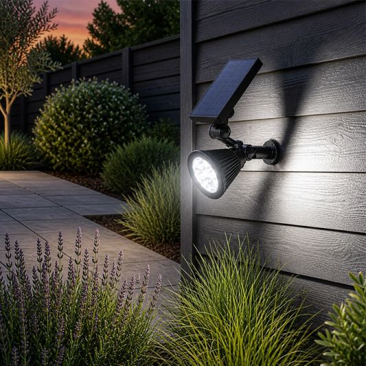 Solar wandspot Highlight voor wandmontage of grondspies - buitenlamp op zonne energie