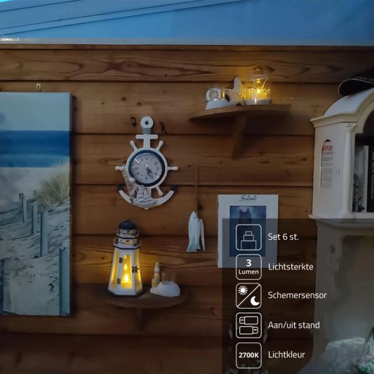 Solar waxinelichtjes led kaarsen 6 stuks