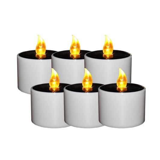 Solar waxinelichtjes led kaarsen 6 stuks