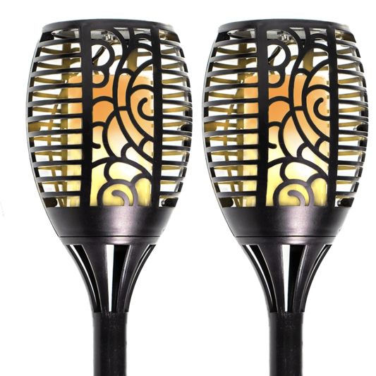 Solarlamp Fakkel Small voordeelset van 2 stuks zwart met vlameffect