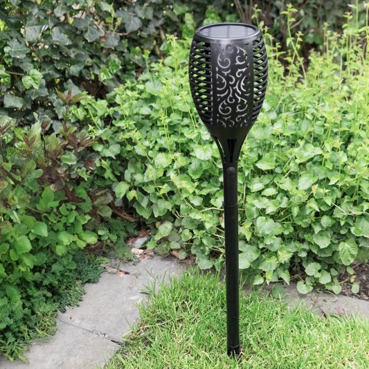 Solarlamp Fakkel voordeelset 3 zwart met schemersensor