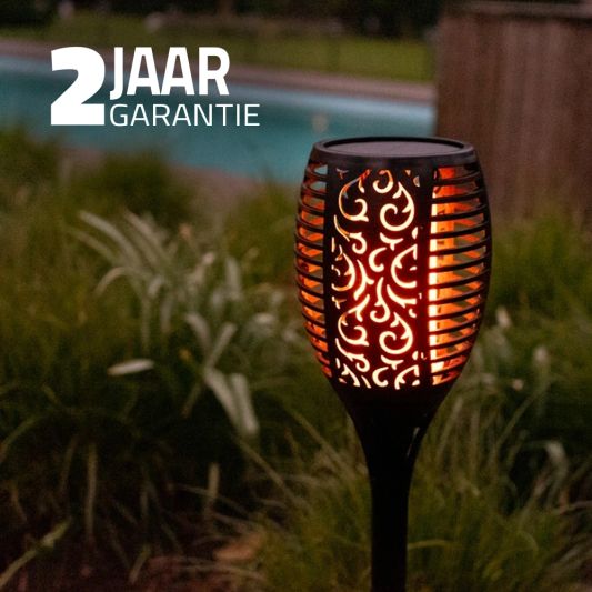 Solarlamp Fakkel voordeelset 3 zwart met schemersensor
