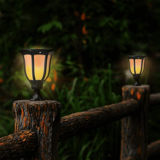 Solarlamp Glance Warm Wit met vlameffect en schemersensor