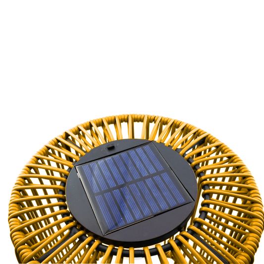 Solarlamp Lowis Yellow op zonne-energie met schemersensor